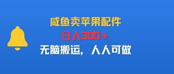 咸鱼卖苹果配件，日入3张+，无脑搬运，人人可做