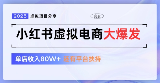 小红书虚拟店铺  蓝海项目  小白轻松一天3张+