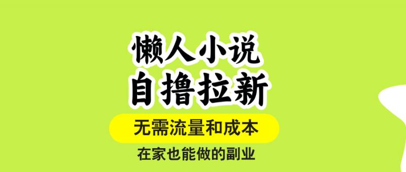 懒人小说自撸拉新，无需流量，一个账号一条作品就可以打爆收益，在家也…