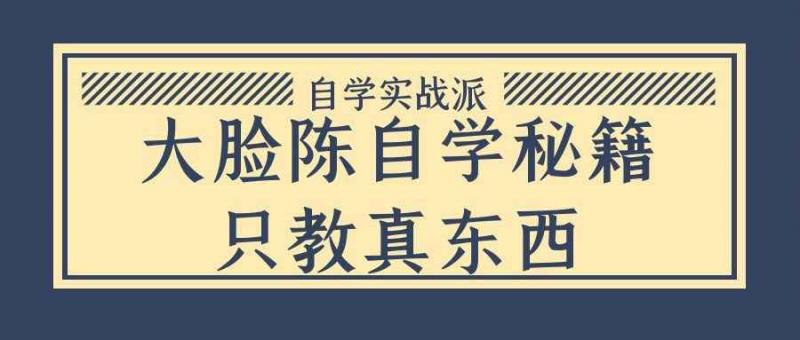 大脸陈自学秘籍只教真东西