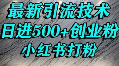 小红书精准引流创业粉，前辈求带孩子走投无路了，单人操作日引500+精准创业粉