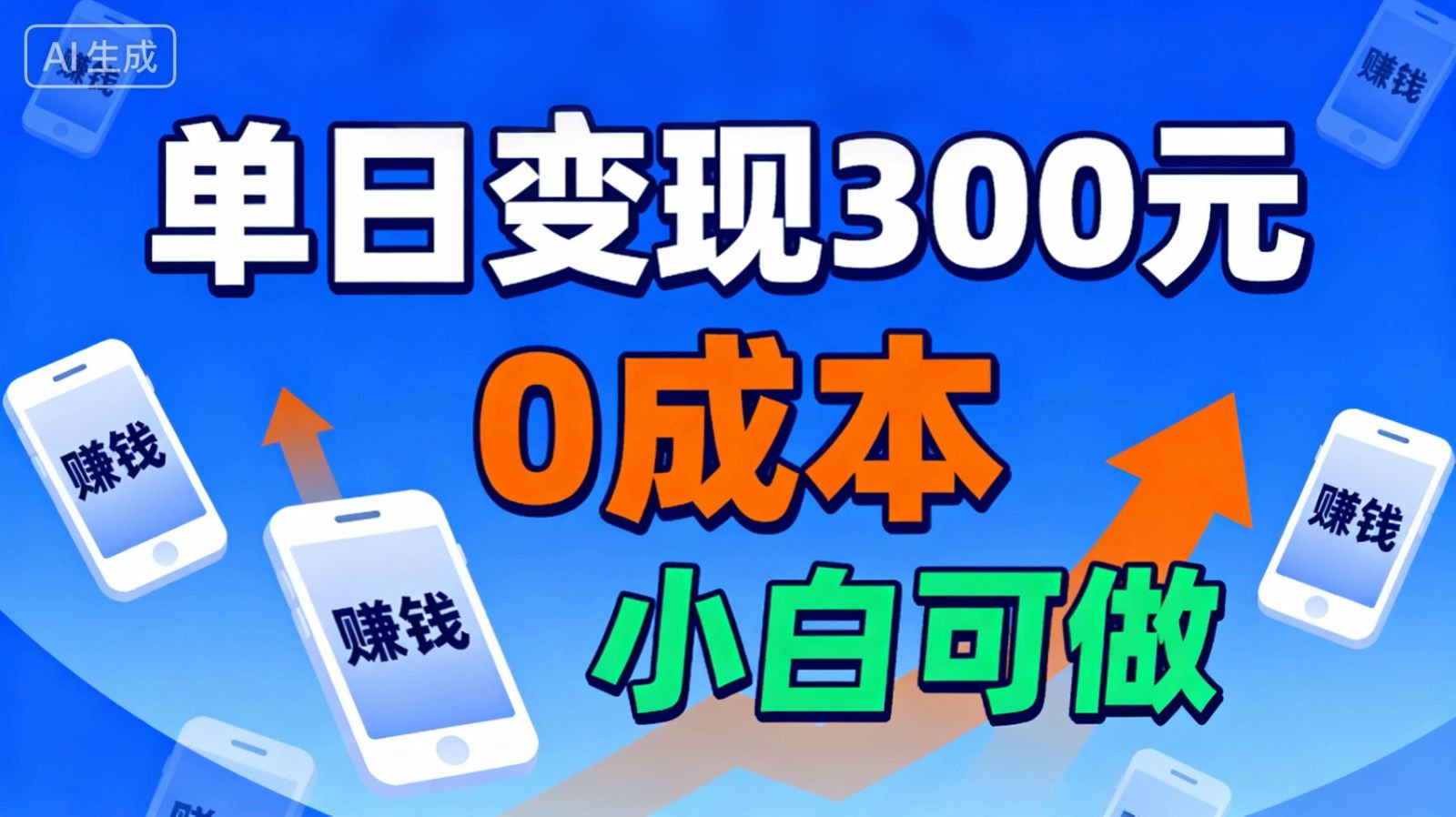适合新手起步，零成本就能做，当天操作当天见收益，还能无限复制放大的项目