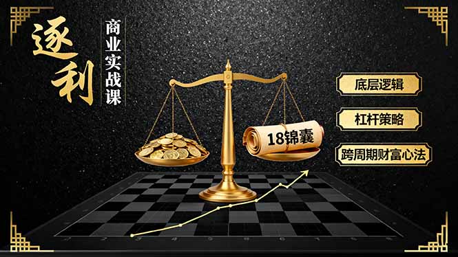 《逐 利》商业实战课，底层逻辑、杠杆策略、18锦囊，跨周期财富心法-1
