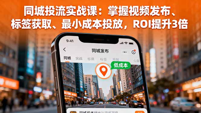 同城投流实战课：掌握视频发布、标签获取、最小成本投放，ROI提升3倍