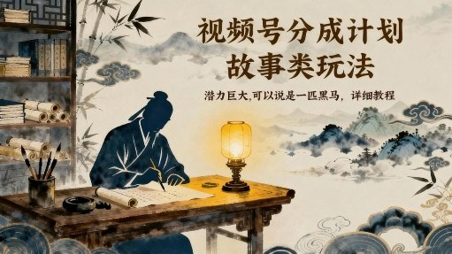 视频号分成计划，故事类玩法，潜力巨大，可以说是一匹黑马，详细教程