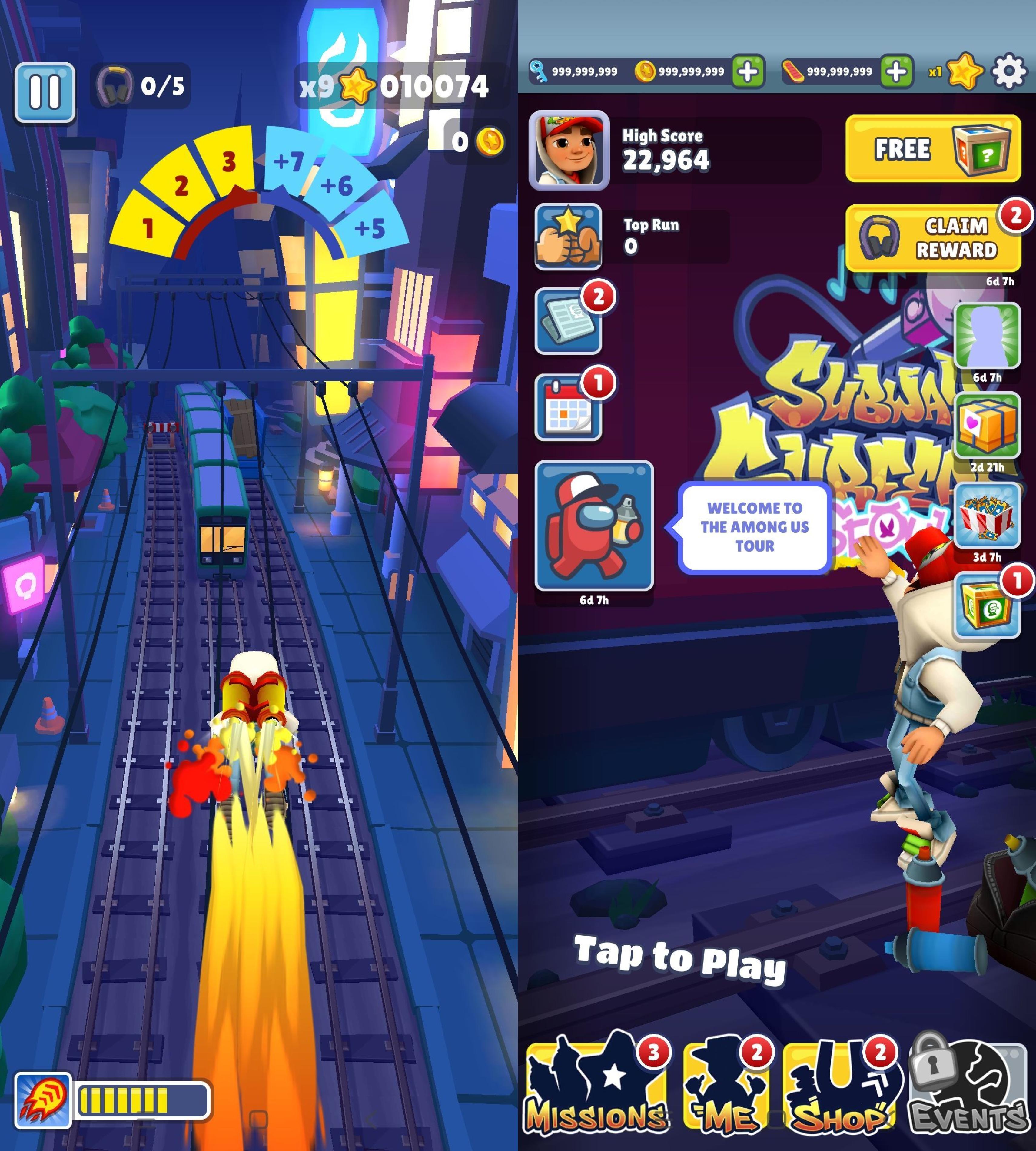 安卓地铁酷跑 v3.54.8 无限金币道具