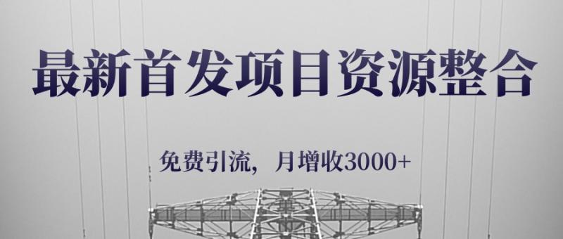最新首发项目资源整合，免费引流，月增收3000+