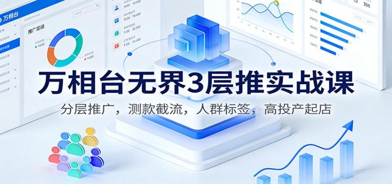 万相台无界3层推实战课：分层推广，测款截流，人群标签，高投产起店