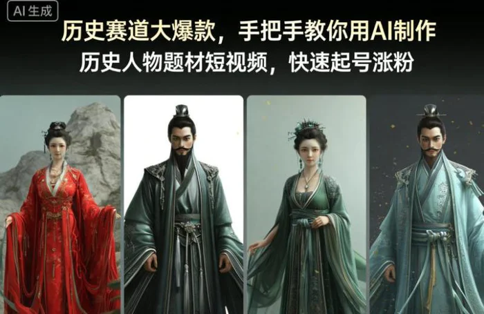 历史赛道大爆款，手把手教你用AI制作历史人物题材短视频，快速起号涨粉