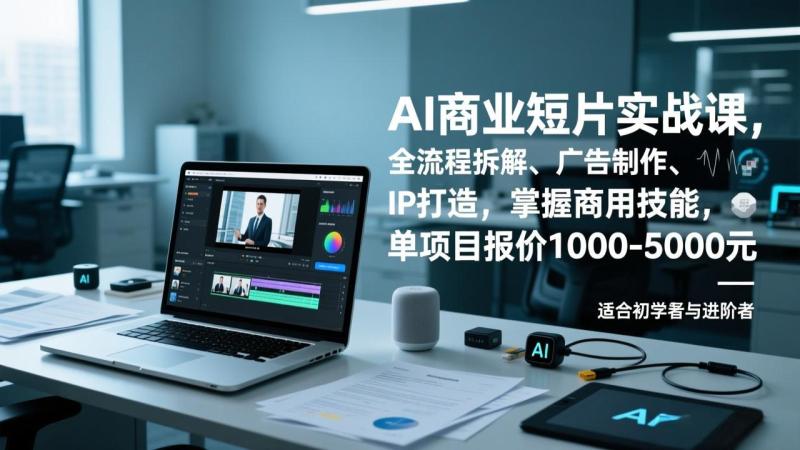 （17051期）AI商业短片实战课，全流程拆解、广告制作、IP打造，掌握商用技能，单项目报价1000-5000元