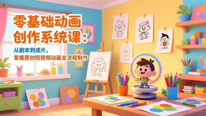 （17161期）零基础动画创作系统课：从剧本到成片，掌握原创短视频动画全流程制作