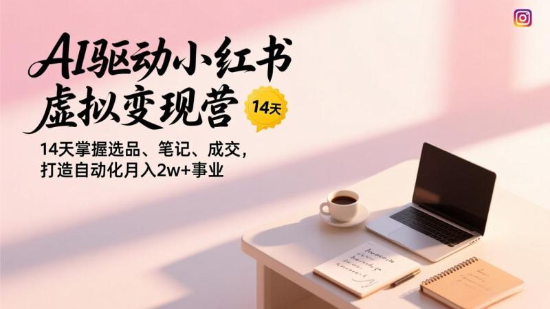 （17204期）AI驱动小红书虚拟变现营，14天掌握选品、笔记、成交，打造自动化月入2w+事业