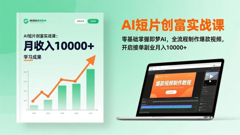 （17236期）AI短片创富实战课：零基础掌握即梦AI，全流程制作爆款视频，开启接单副业月入10000+(更新)