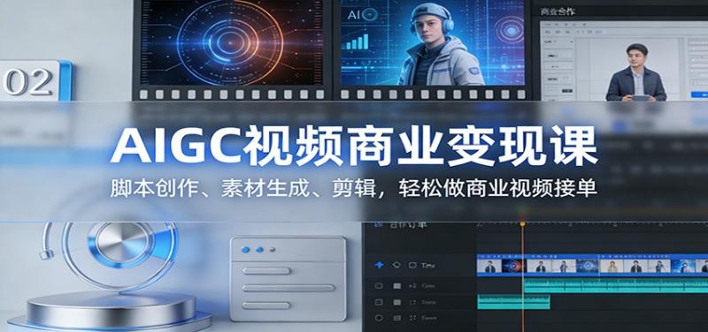AIGC视频商业变现课：脚本创作、素材生成、剪辑，轻松做商业视频接单