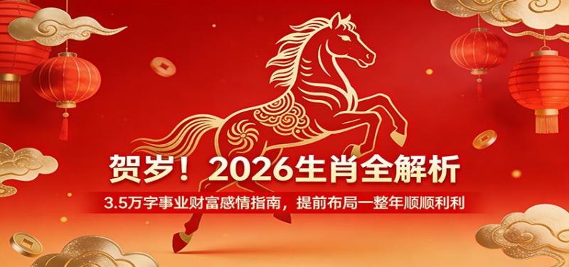 贺岁！2026生肖全解析，3.5万字事业财富感情指南，提前布局一整年顺顺利利