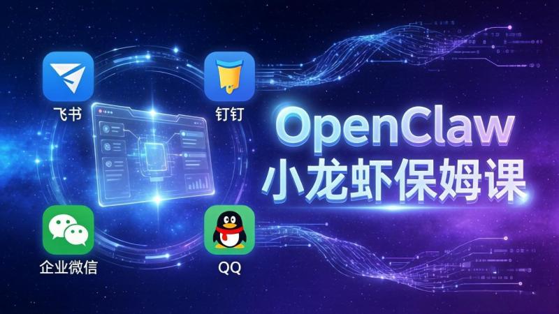 （17614期）OpenClaw小龙虾保姆课： Windows/macOS/Linux/Docker全系统安装，飞书+钉钉+企业微信+QQ 全接入