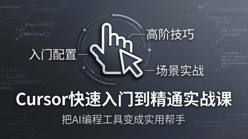 （17794期）Cursor快速入门到精通实战课：入门配置+高阶技巧+场景实战，把AI编程工具变成实用帮手