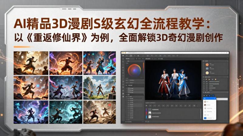 （17882期）AI精品3D漫剧S级玄幻全流程教学：以《重返修仙界》为例，全面解锁3D奇幻漫剧创作