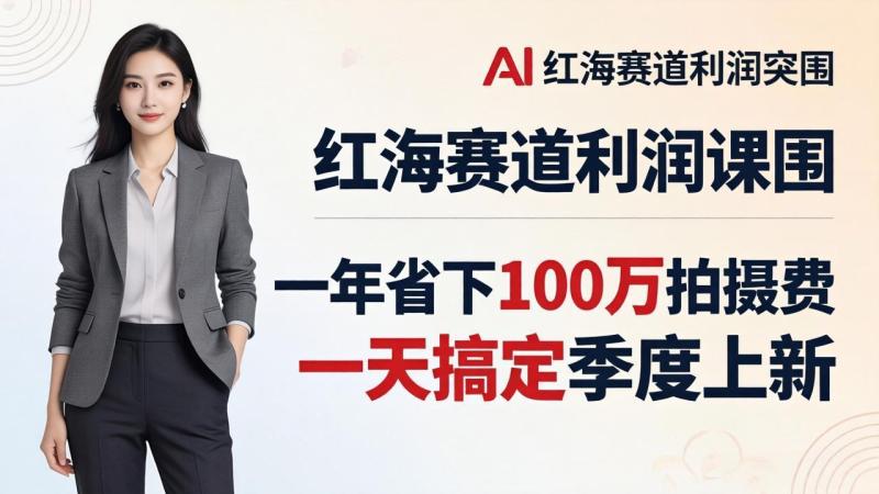 （17884期）服装老板AI模特图课：一年省下100万拍摄费，一天搞定季度上新，红海赛道利润突围