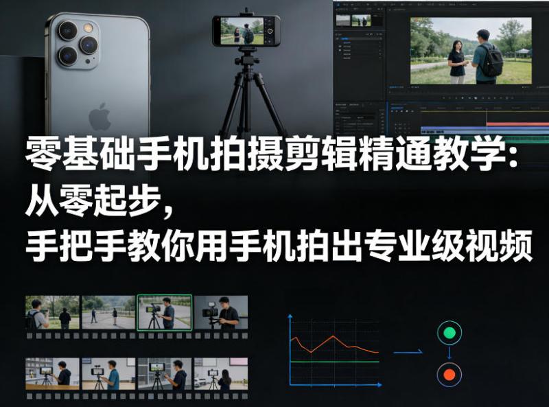 零基础手机拍摄剪辑精通教学：从零起步，手把手教你用手机拍出专业级视频