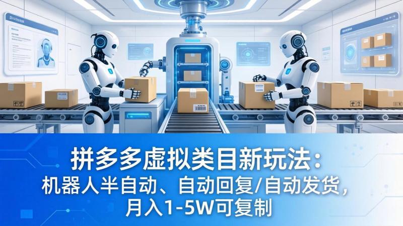 (18038期)拼多多虚拟类目新玩法:机器人半自动、自动回复 /自动发货,月入 1-5W 可复制