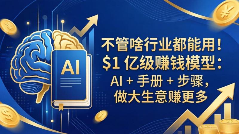 （18053期）不管啥行业都能用！$1 亿级赚钱模型：AI + 手册 + 步骤，做大生意赚更多