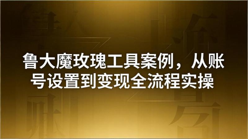 （18092期）引流创业粉卖软件教学：鲁大魔玫瑰工具案例，从账号设置到变现全流程实操