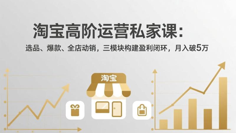 （18095期）淘宝高阶运营私家课（更新26年4月18）：选品、爆款、全店动销，三模块构建盈利闭环，月入破5万