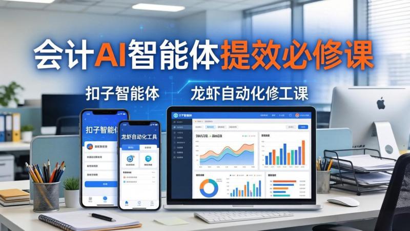 （18151期）财务会计AI智能体提效必修课：扣子智能体+龙虾自动化+报表分析，一站式提升财务工作效率