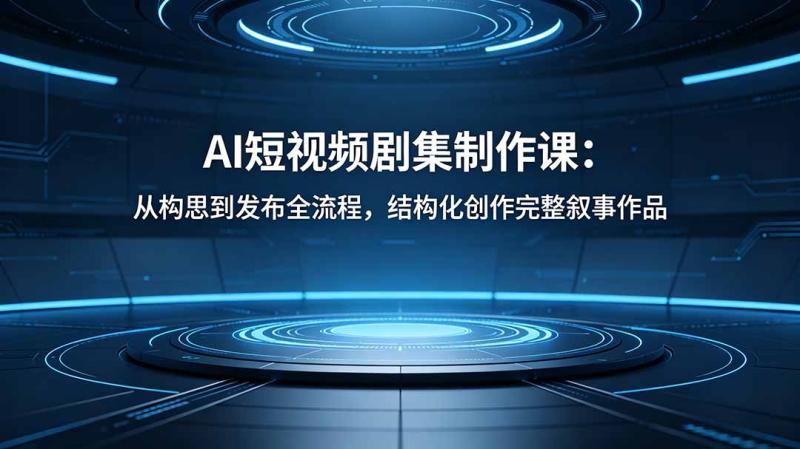 （18414期）AI短视频剧集制作课：从构思到发布全流程，结构化创作完整叙事作品