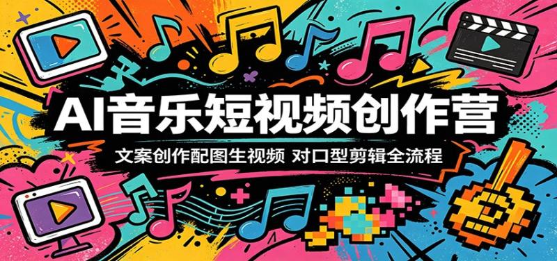 AI音乐短视频创作营：文案创作配图生视频，对口型剪辑全流程