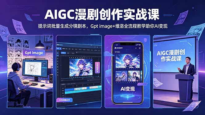 (18482期)AIGC漫剧创作实战课-更新5月16,提示词批量生成分镜剧本,Gpt image+维洛全流程教学助你AI变现