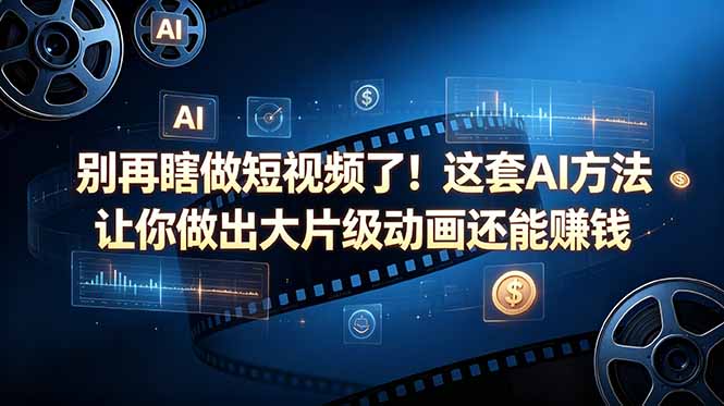 （18549期）别再瞎做短视频了！这套 AI 方法让你做出大片级动画还能赚钱【原创双语字幕】