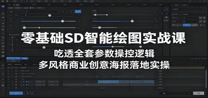零基础SD智能绘图实战课：吃透全套参数操控逻辑，多风格商业创意海报落地实操
