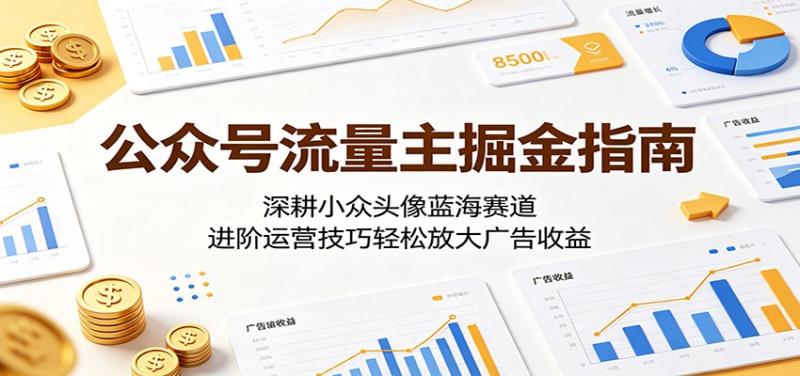 公众号流量主掘金指南:深耕小众头像蓝海赛道,进阶运营技巧轻松放大广告收益