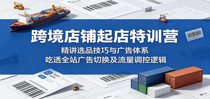 跨境店铺起店特训营：精讲选品技巧与广告体系，吃透全站广告切换及流量调控逻辑