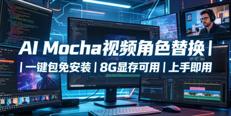 AI MoCha视频角色替换｜一键包免安装｜8G显存可用｜上手即用