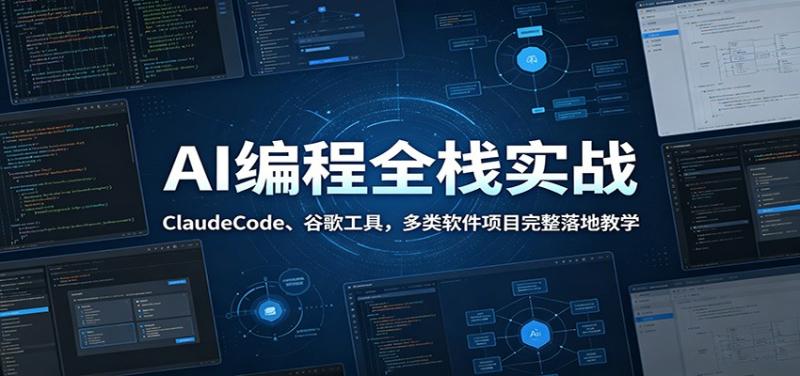 AI编程全栈实战：ClaudeCode、谷歌工具，多类软件项目完整落地教学