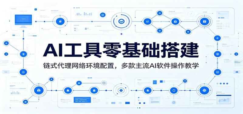 AI工具零基础搭建：链式代理网络环境配置，多款主流AI软件操作教学