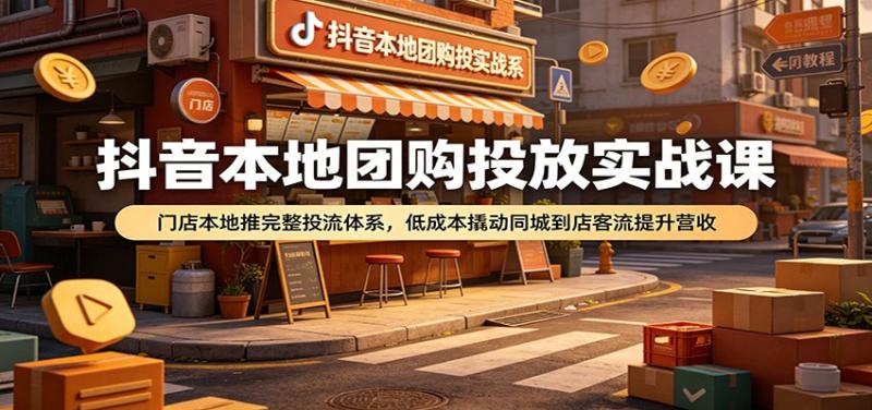 抖音本地团购投放实战课：门店本地推完整投流体系，低成本撬动同城到店客流提升营收