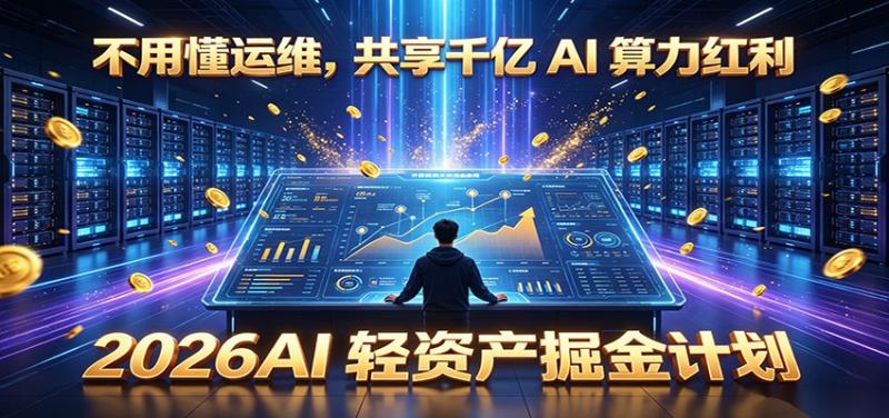 不用懂运维，共享千亿 AI 算力红利，2026AI 轻资产掘金计划