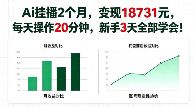 Ai挂播2个月，变现18731，每天操作20分钟新手3天学会！【揭秘】