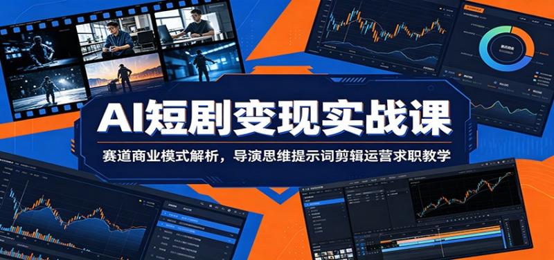AI短剧变现实战课：赛道商业模式解析，导演思维提示词剪辑运营求职教学