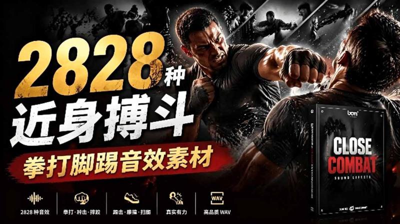（19072期）宝藏级别音效！2828种近身搏斗拳打脚踢音效素材，全部中文分类，免解压使用  Close Combat