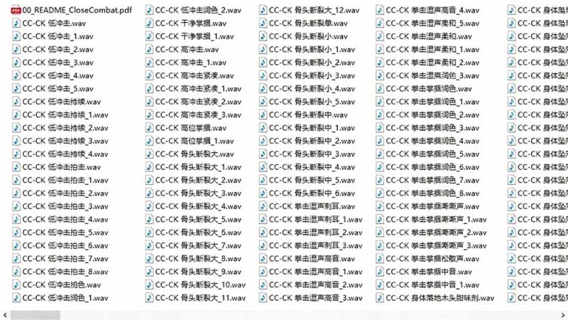 （19072期）宝藏级别音效！2828种近身搏斗拳打脚踢音效素材，全部中文分类，免解压使用  Close Combat