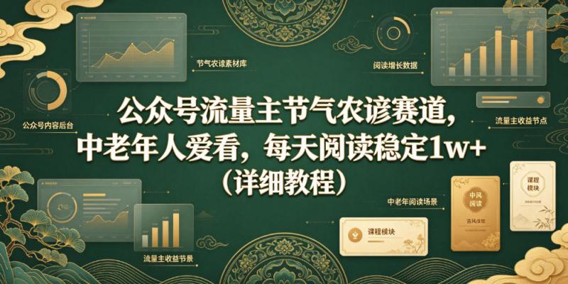 公众号流量主节气农谚赛道，中老年人爱看，每天阅读稳定1w+（详细教程）