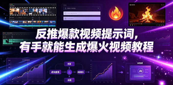 反推爆款视频提示词，有手就能生成爆火视频教程