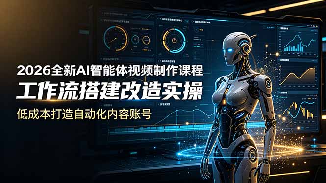 (19127期)2026全新AI Codex智能体视频制作课程,工作流搭建改造实操,低成本打造自动化内容账号 (19127期)2026全新AI Codex智能体视频制作课程,工作流搭建改造实操,低成本打造自动化内容账号
