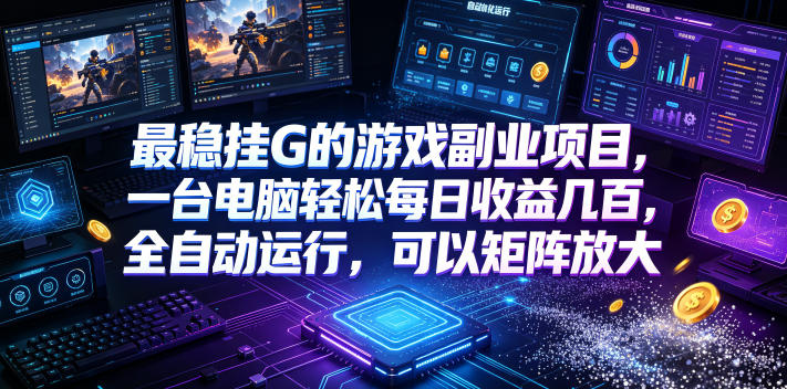 （19160期）低成本网游挂机项目，单号保底日入100左右，可矩阵放大！合法合规！