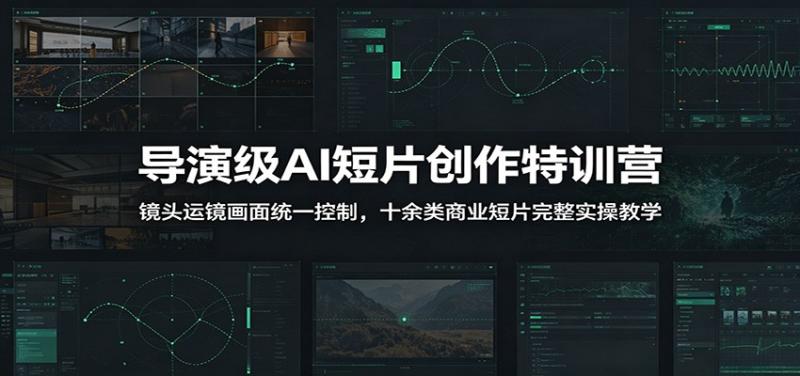 导演级AI短片创作特训营：镜头运镜画面统一控制，十余类商业短片完整实操教学（更新）